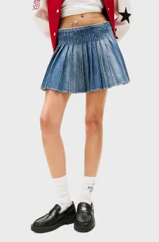 Женская синяя джинсовая плиссированная юбка TOMMY GIRL Синий S Tommy Jeans DW0DW21217