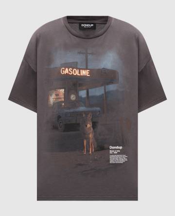 Серая футболка с принтом