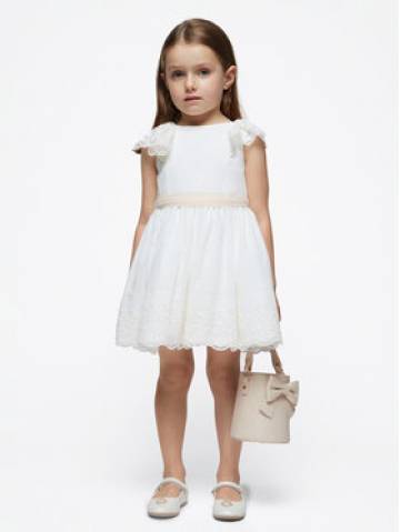 Mayoral Елегантне плаття 3914 Écru Regular Fit