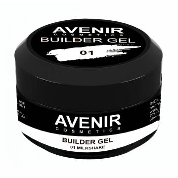 Гель для наращивания ногтей Avenir Cosmetics Builder Gel Pro 01 Milkshake, 15 мл Гель для наращивания ногтей Avenir Cosmetics Builder Gel Pro 01 Milkshake, 15 мл