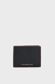 Мужской черный кожаный кошелек TH STRUC LEATHER MINI CC WALLET Черный ONESIZE Tommy Hilfiger AM0AM11607