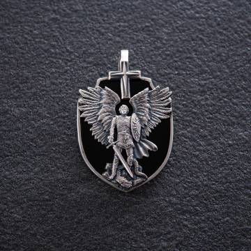 Серебряный кулон "Архангел Михаил" с ониксом (возможна индивидуальная гравировка) 277 Серебряный кулон "Архангел Михаил" с ониксом (возможна индивидуальная гравировка) 277