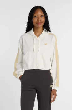 Женское белое худи  Interlock Full Zip Белый XS New Balance WJ61B759SST