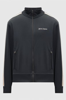 Серая спортивная куртка с вышивкой логотипа