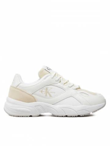 Calvin Klein Jeans Снікерcи Retro Tennis Low Lace Mix Ml YW0YW01528 Білий Calvin Klein Jeans Снікерcи Retro Tennis Low Lace Mix Ml YW0YW01528 Білий
