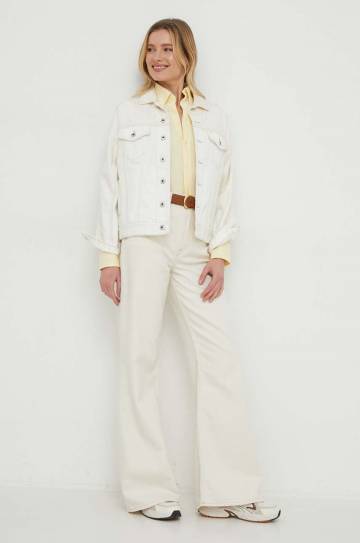 Хлопковая рубашка Polo Ralph Lauren женская цвет жёлтый regular классический воротник Хлопковая рубашка Polo Ralph Lauren женская цвет жёлтый regular классический воротник