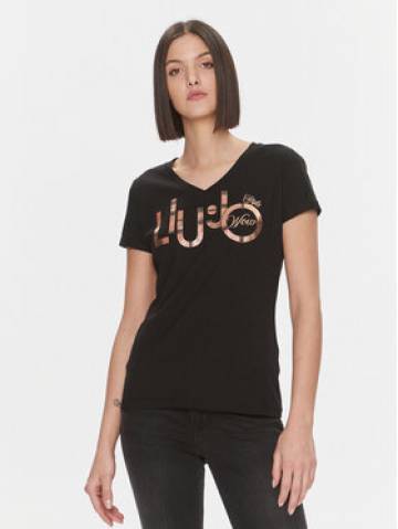 Liu Jo Футболка MF3338 JS923 Чорний Regular Fit Liu Jo Футболка MF3338 JS923 Чорний Regular Fit