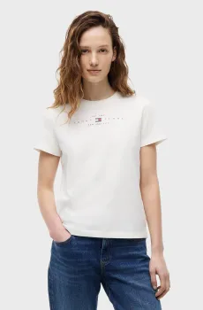 Женская белая футболка LINEAR Белый XS Tommy Jeans DW0DW22789
