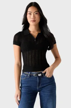 Женское черное поло Черный L Guess W6GR25.Z0672;JBLK