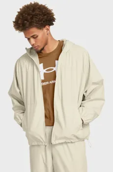 Мужская бежевая ветровка UA Rush Woven FZ Бежевый S Under Armour 1382896-273