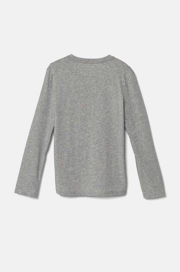 Хлопковый детский лонгслив Tommy Hilfiger 2 шт цвет серый меланж UK0UK00077 Хлопковый детский лонгслив Tommy Hilfiger 2 шт цвет серый меланж UK0UK00077