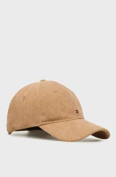 Мужская коричневая вельветовая кепка FLAG Коричневый ONESIZE Tommy Hilfiger AM0AM13583