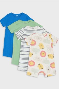 Бавовняні ромпери 4 pack - кремовий