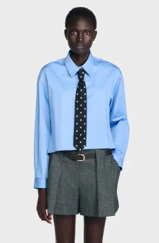 Женская голубая рубашка Голубой M Sandro SFPCM01521_Blue