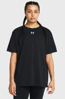 Женская черная футболка Campus Oversize SS Черный XS Under Armour 1387193-001
