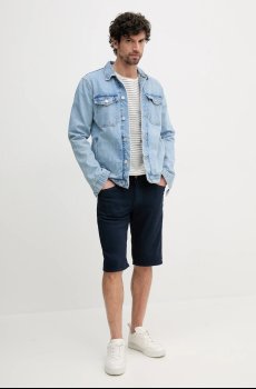 Футболка с примесью льна Pepe Jeans WEST STRIPED PURNEY TEE