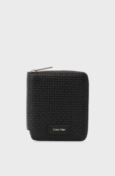 Мужской черный кожаный кошелек EMBOSSED Черный ONESIZE Calvin Klein LV04D1112G