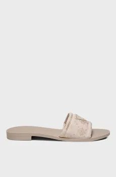 Женские бежевые мюли с узором Бежевый 36 Guess FLJELS.FAL03;CREAM