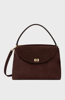 Женская темно-коричневая замшевая сумка Коричневый ONESIZE Sandro SFASA01769_Brown