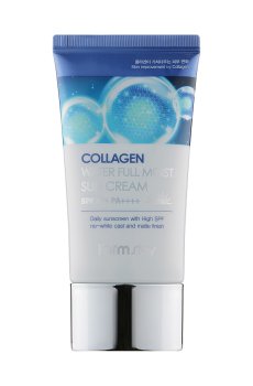 Уценка! Увлажняющий солнцезащитный крем для лица FarmStay Collagen Water Full Moist Sun Cream SPF 50+/PA++++ с коллагеном, 50 мл
