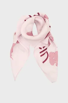 Женский пудровый платок с узором ALLOVER FLORAL SQUARE Розовый ONESIZE Calvin Klein LV04F8094G