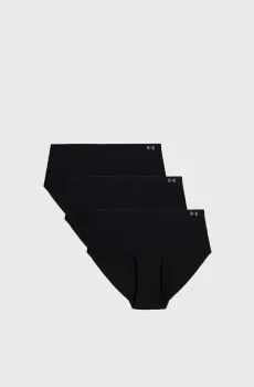Женские черные трусики (3 шт) UA Pure Stretch NS HIP Черный S Under Armour 1383895-001