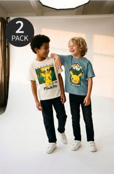 Бавовняні футболки з принтом Pokémon 2 pack - різнобарвний