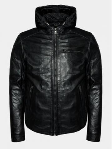Serge Pariente Шкіряна куртка Chic Hood Чорний Slim Fit Serge Pariente Шкіряна куртка Chic Hood Чорний Slim Fit