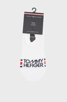 Мужские белые следы (2 пары) FOOTIE LOGO Белый 39-42 Tommy Hilfiger 701238503