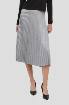 Женская серебристая плиссированная юбка Серебряный S DKNY P34N6CVM