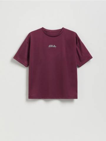 Reserved - Швидковисихаюча футболка з принтом - буряковий - 039CJ-83X