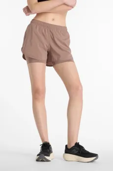 Женские коричневые шорты Sport Essentials 2-in-1 Short 3" Коричневый XS New Balance WS41225EAS