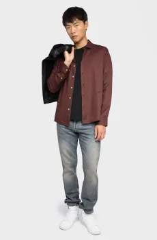 Мужская коричневая рубашка Sunay Коричневый M ZADIG&VOLTAIRE WMSH01333_BURGUNDY