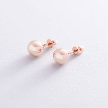 Золотые серьги - пусеты "Шарики" (0.8 см) с06957 Золотые серьги - пусеты "Шарики" (0.8 см) с06957