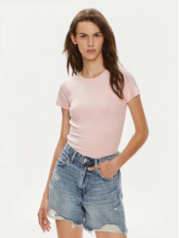Gina Tricot Футболка Basic 17957 Рожевий Slim Fit Gina Tricot Футболка Basic 17957 Рожевий Slim Fit