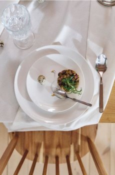 Керамічні тарілки, набір 2 шт. - білий