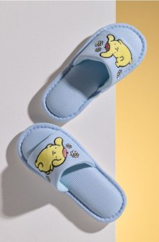 Відкриті капці з аплікацією PomPomPurin - блакитний