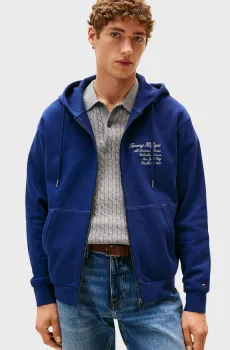 Мужское синее худи PREP ZIP Синий XL Tommy Hilfiger MW0MW39683