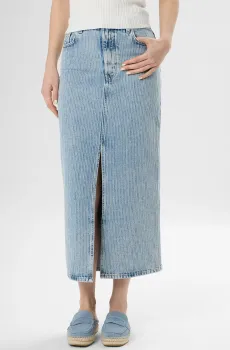 Женская голубая джинсовая юбка в полоску Голубой XS HUGO 50568239;445