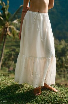 Молочна спідниця максі із прошви