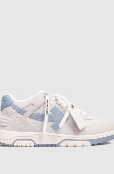 Серые кожаные кроссовки Out Of Office с логотипом