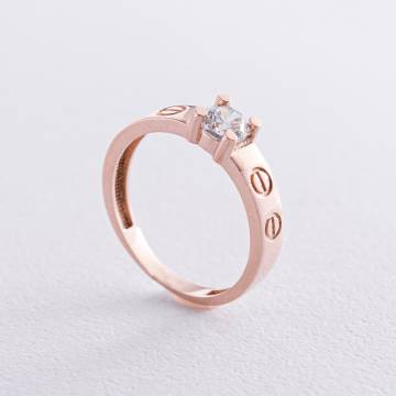Золотое кольцо "Love" с фианитами к06907 Золотое кольцо "Love" с фианитами к06907