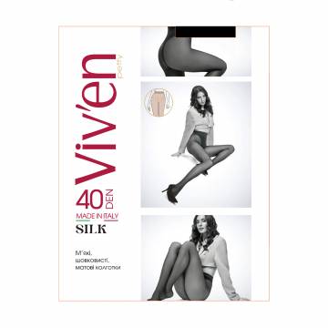 Колготки женские Viven petty Silk, 40 DEN, черный, размер 3 Колготки женские Viven petty Silk, 40 DEN, черный, размер 3