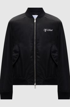 Черный бомбер с логотипом
