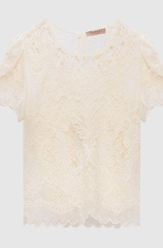 Бежевый топ с вышивкой