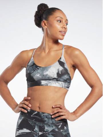 Reebok Спортивний бюстгальтер Lux Strappy Allover Print HS7793 Чорний Reebok Спортивний бюстгальтер Lux Strappy Allover Print HS7793 Чорний