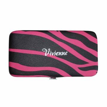 Пенал-книжка Vivienne с резиновыми отделами, розовая зебра, 1 шт (a0205)