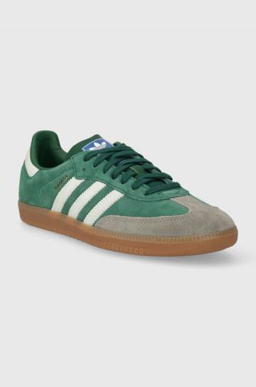 Замшевые кроссовки adidas Originals Samba OG цвет зелёный ID2054 Замшевые кроссовки adidas Originals Samba OG цвет зелёный ID2054