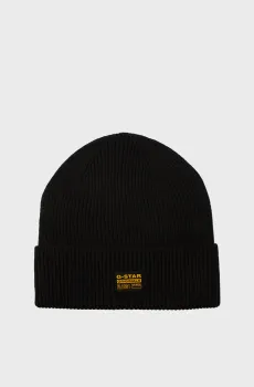 Мужская черная шапка Geffo Long Beanie Черный ONESIZE G-Star RAW D25511,D784