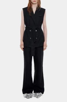 Женский черный льняной жилет Черный 34 Bimba Y Lola 241BR4069.10000